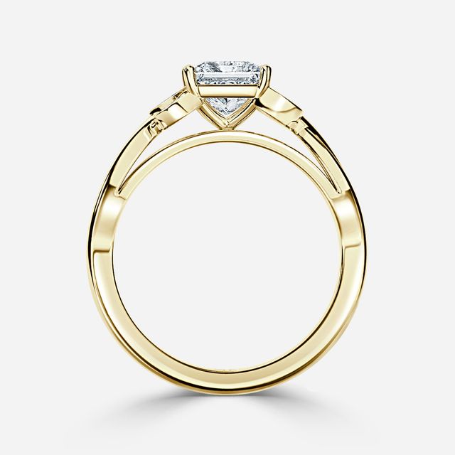Mo Bandia Yellow Gold Unique Engagement Ring