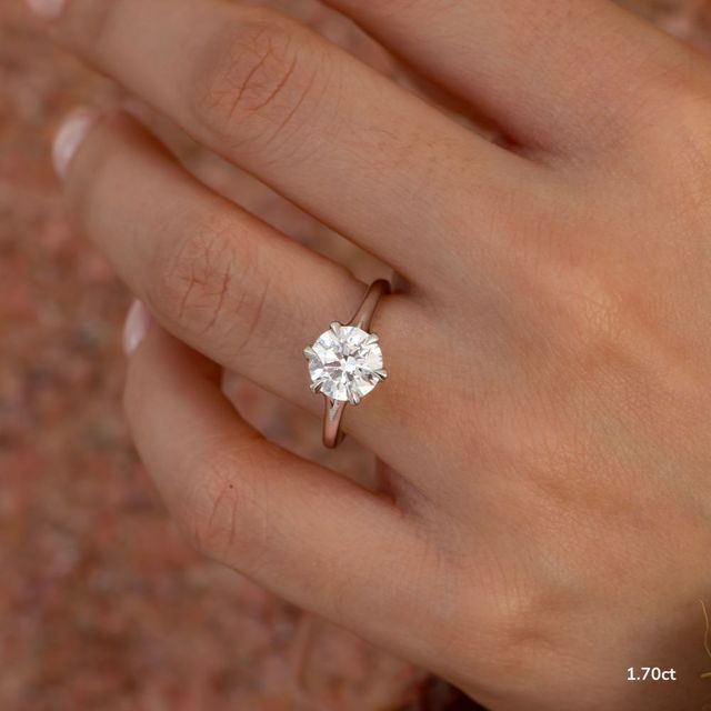 Jillian White Gold Six Prong Split Shank Solitaire Engagement Ring