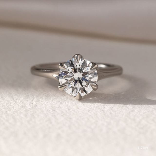 Jillian White Gold Six Prong Split Shank Solitaire Engagement Ring
