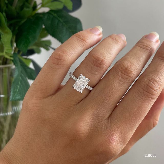 Sadie Petite Platinum Modern Engagement Ring