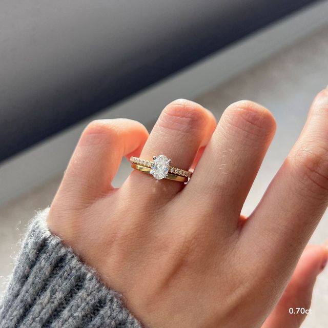 Samara Yellow Gold Two Tone Hidden Halo Engagement Ring