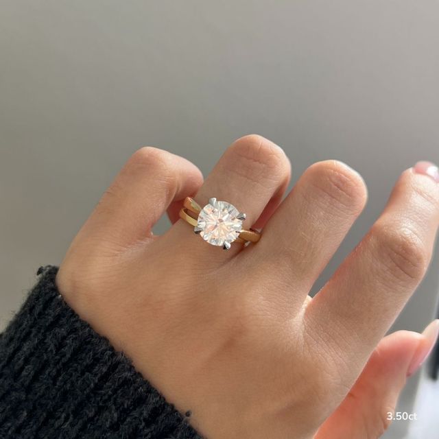 Aerin Yellow Gold Two Tone Solitaire Engagement Ring