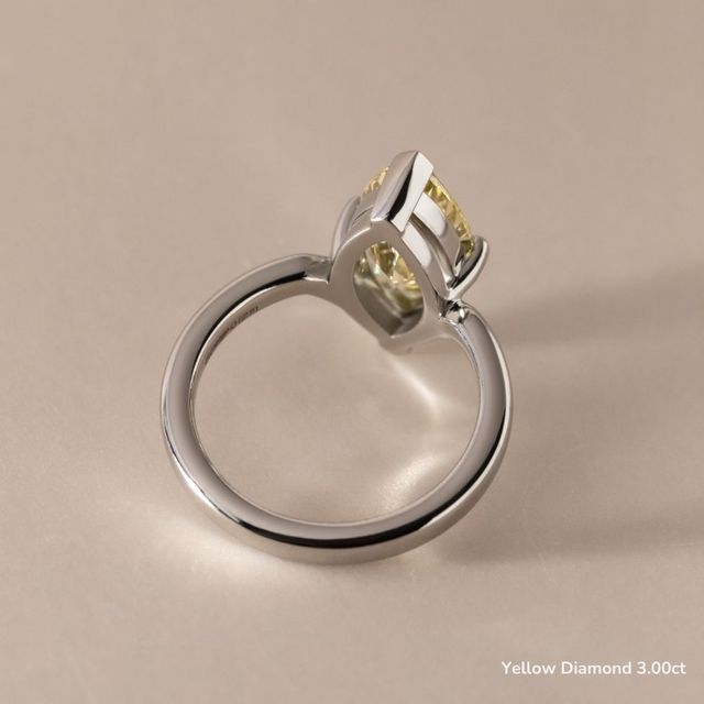 Ferre V Shaped Pear White Gold Modern Engagement Ring