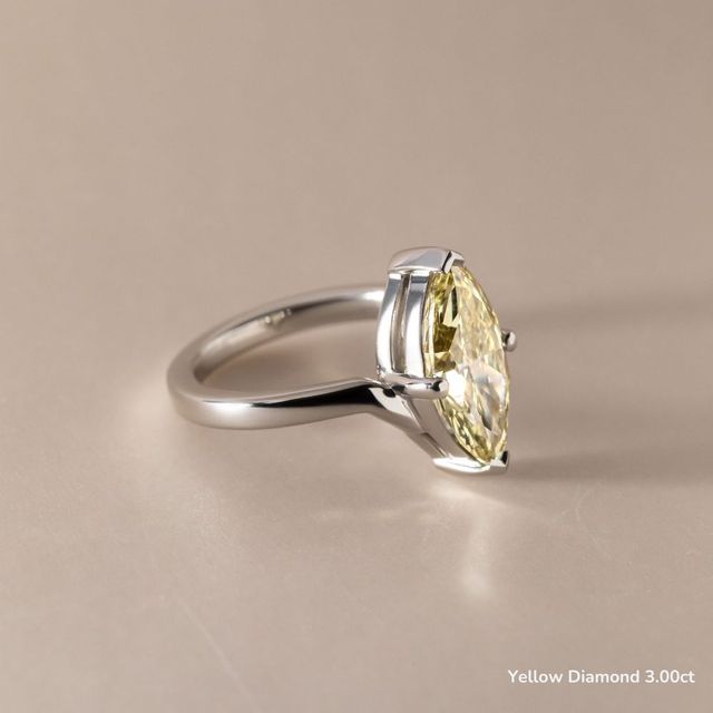 Ferre V Shaped Pear White Gold Modern Engagement Ring