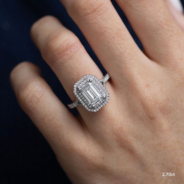 Olympia Platinum Halo Modern Engagement Ring