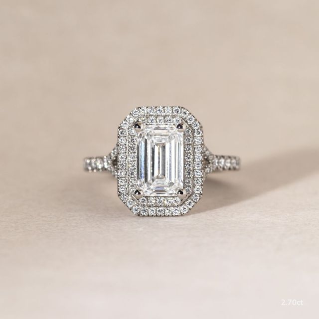 Olympia Platinum Halo Modern Engagement Ring