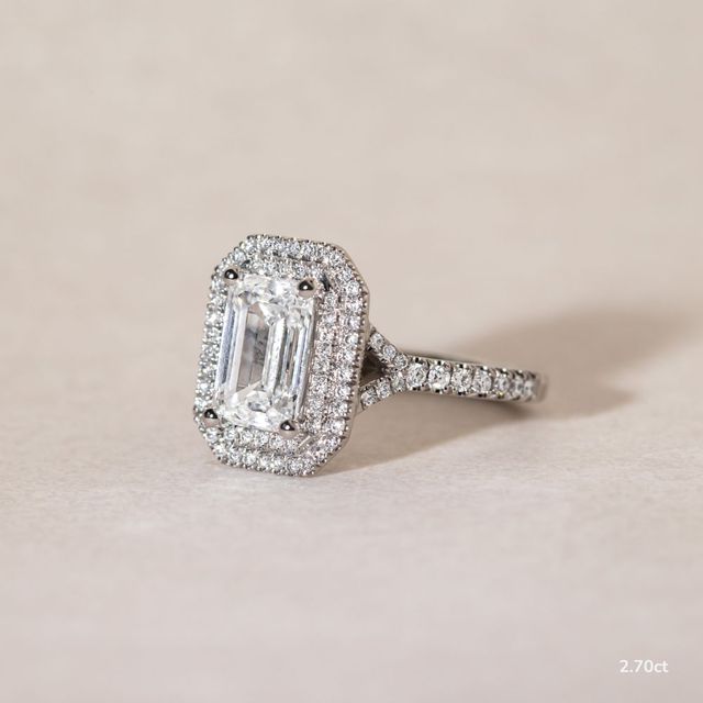 Olympia Platinum Halo Modern Engagement Ring