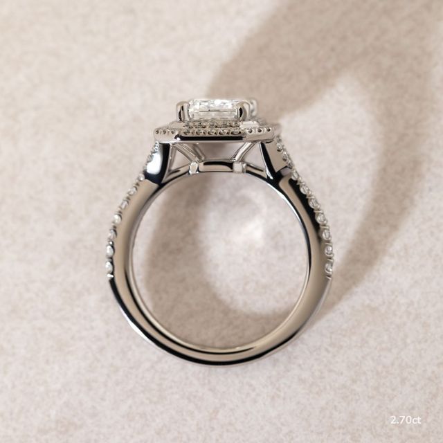 Olympia Platinum Halo Modern Engagement Ring