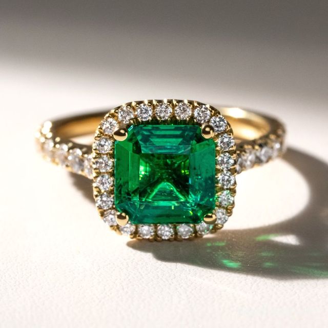 Maya Yellow Gold Halo Engagement Ring