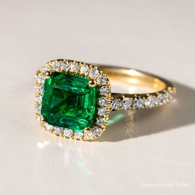 Maya Yellow Gold Halo Engagement Ring