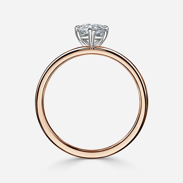 Chelsea Rose Gold Two Tone Solitaire Engagement Ring