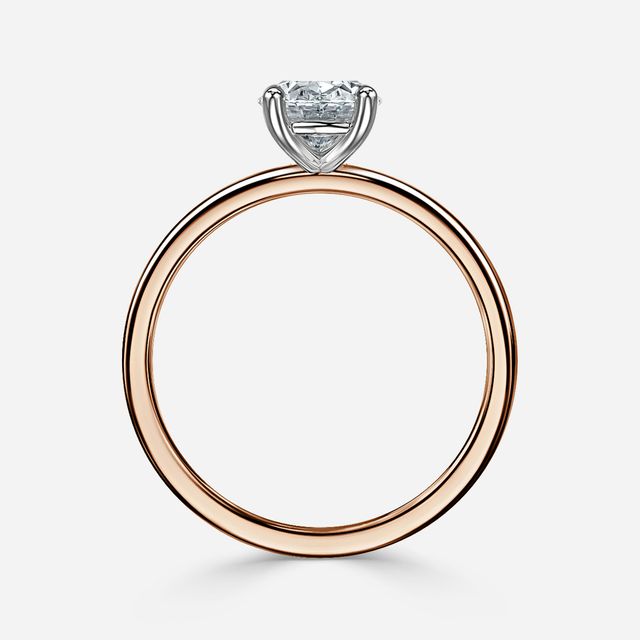 Chelsea Two Tone Rose Gold Solitaire Engagement Ring