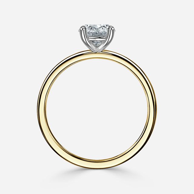 Chelsea Two Tone Yellow Gold Solitaire Engagement Ring