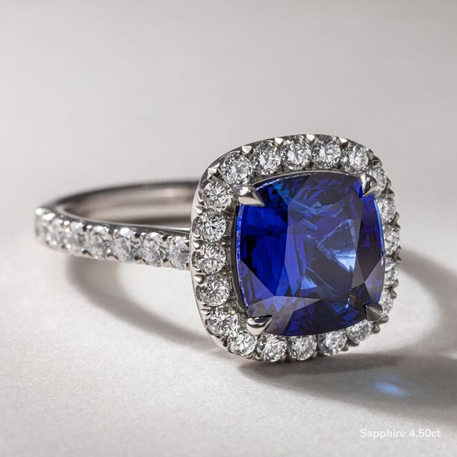Maya Platinum Halo Engagement Ring
