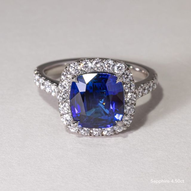 Maya Platinum Halo Engagement Ring