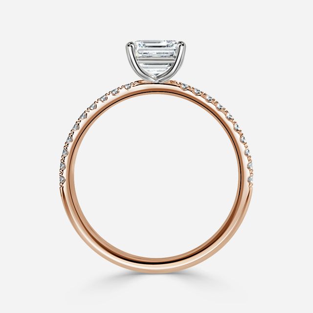 Jessica Rose Gold Two Tone Pavé Engagement Ring
