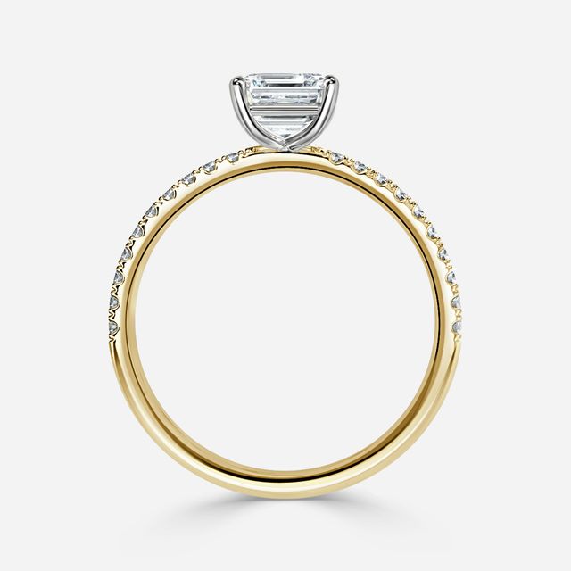 Jessica Yellow Gold Two Tone Pavé Engagement Ring