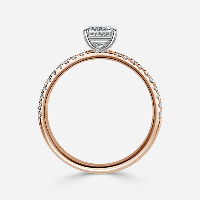 Jessica Rose Gold Two Tone Pavé Engagement Ring