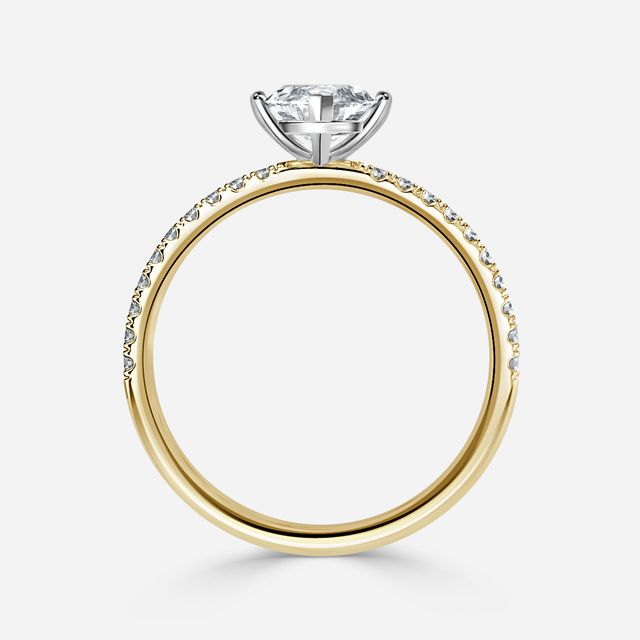 Jessica Yellow Gold Two Tone Pavé Engagement Ring