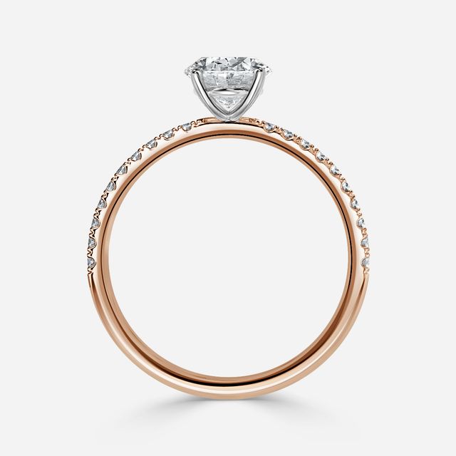 Jessica Rose Gold Two Tone Pavé Engagement Ring