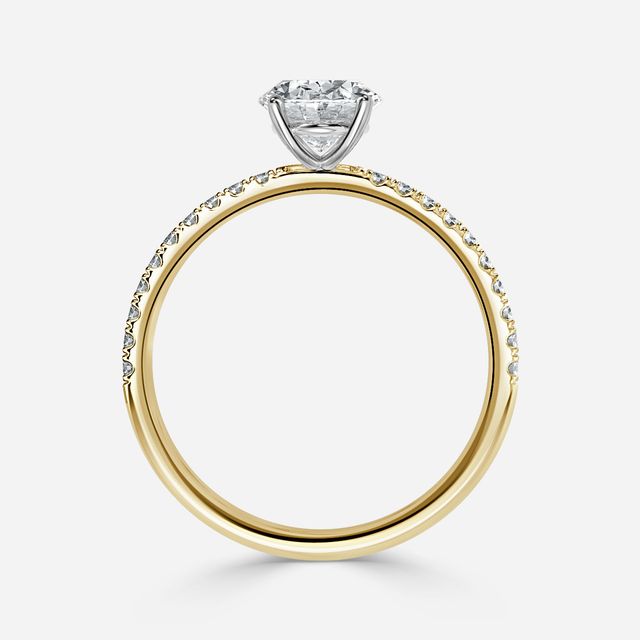 Jessica Yellow Gold Two Tone Pavé Engagement Ring
