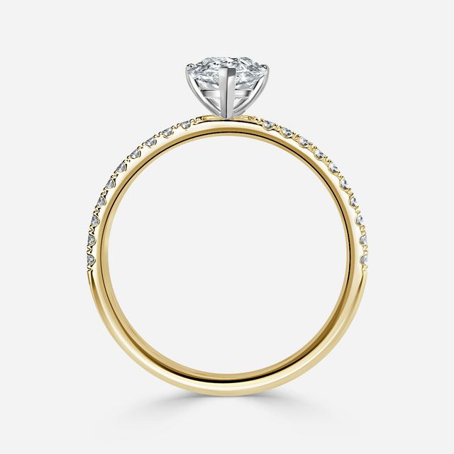 Jessica Yellow Gold Two Tone Pavé Engagement Ring