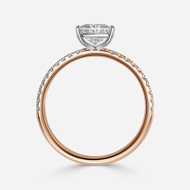 Jessica Rose Gold Two Tone Pavé Engagement Ring