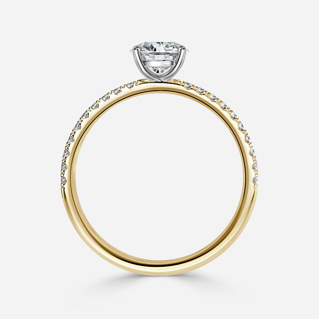 Jessica Yellow Gold Two Tone Pavé Engagement Ring