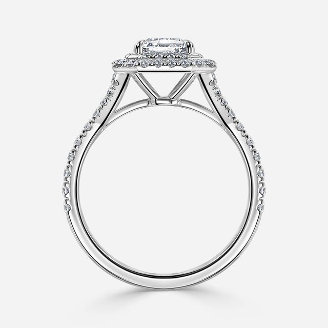 Olympia Platinum Halo Modern Engagement Ring