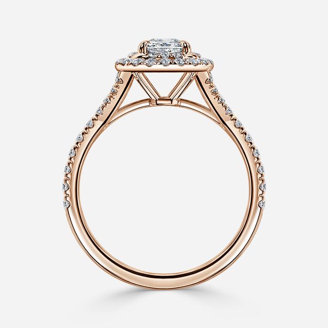 Olympia Rose Gold Halo Engagement Ring