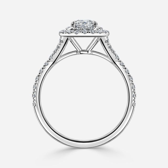 Olympia Platinum Halo Modern Engagement Ring