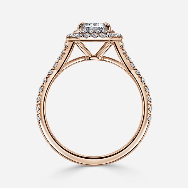 Olympia Rose Gold Halo Modern Engagement Ring