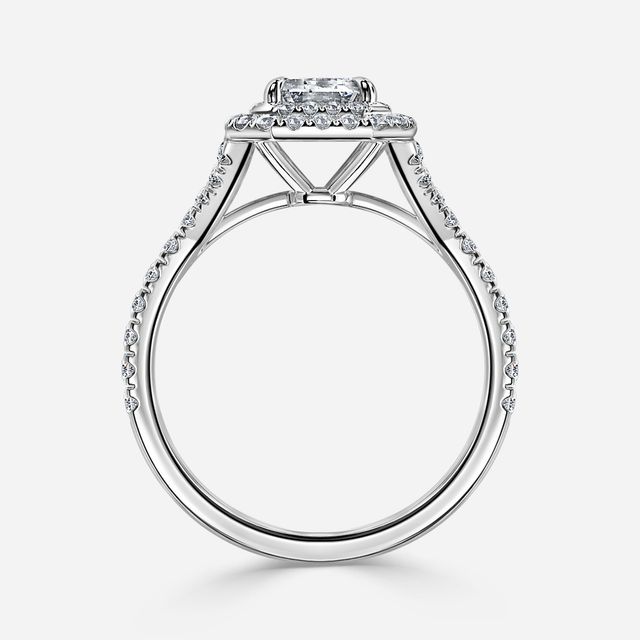 Olympia Platinum Halo Modern Engagement Ring