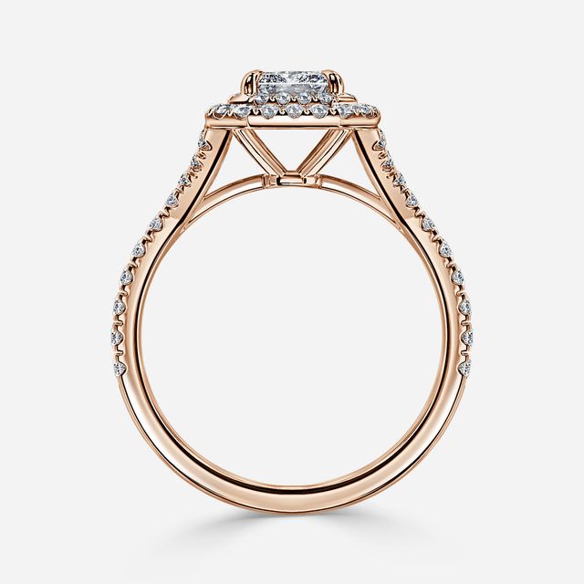 Olympia Rose Gold Halo Modern Engagement Ring