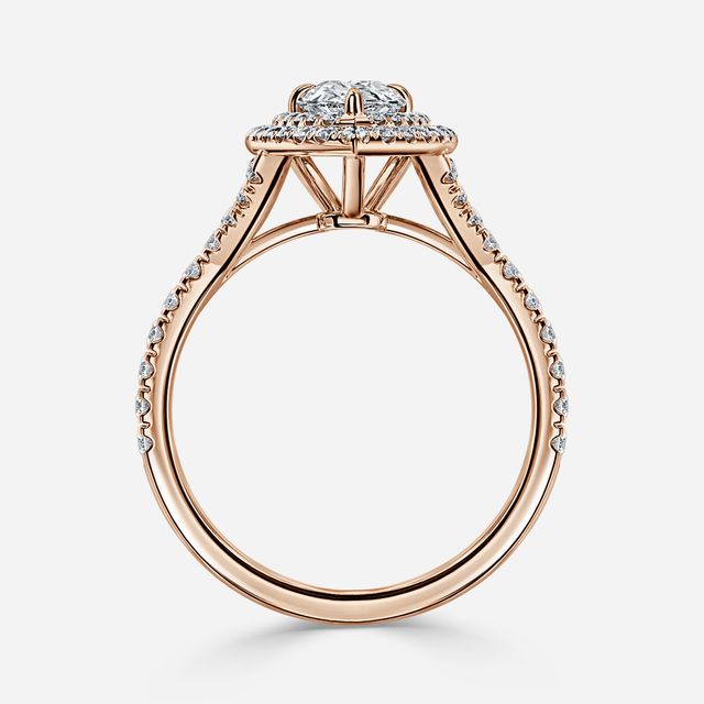 Olympia Rose Gold Halo Engagement Ring