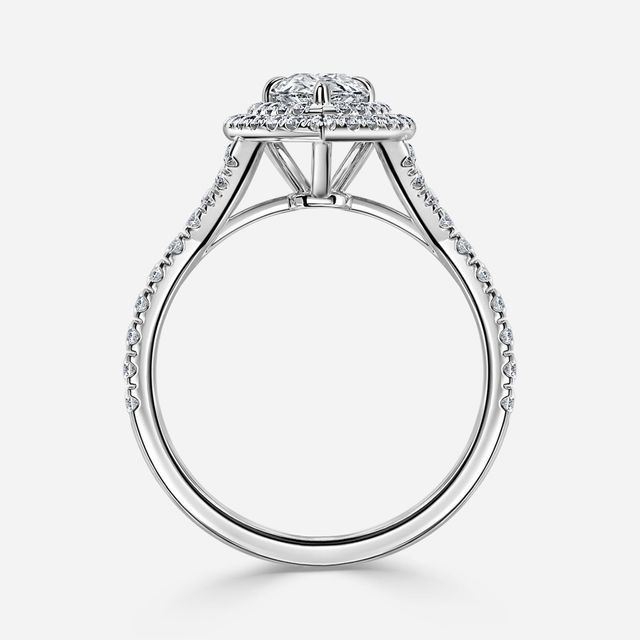 Olympia Platinum Halo Modern Engagement Ring