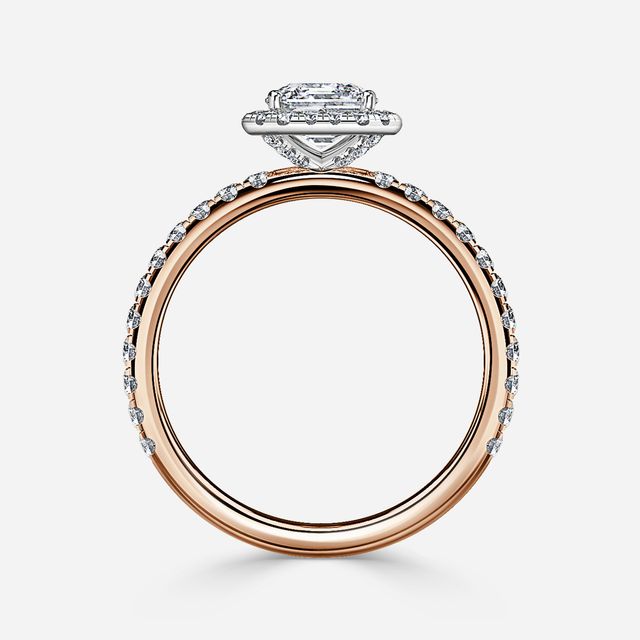 Ayla Rose Gold Two Tone Halo Engagement Ring
