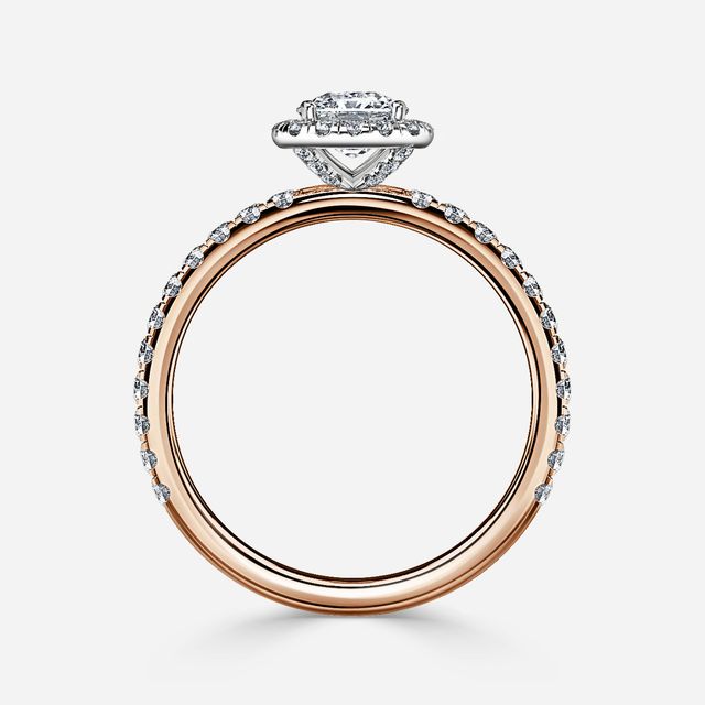 Ayla Rose Gold Two Tone Halo Engagement Ring