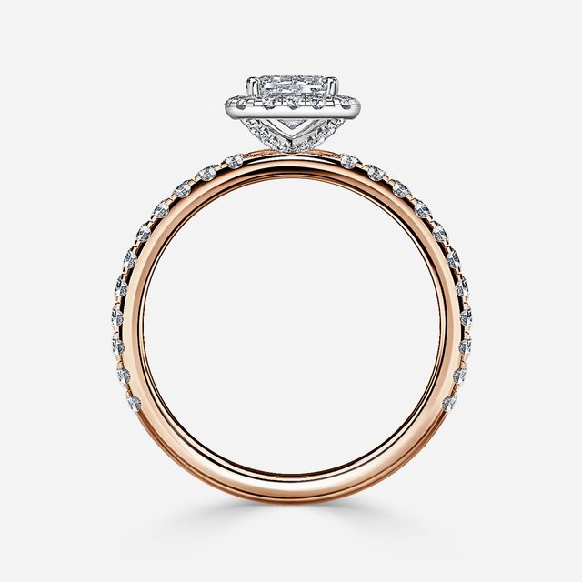 Ayla Rose Gold Two Tone Halo Engagement Ring