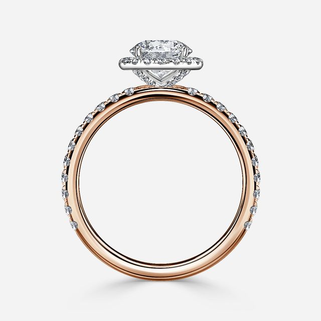 Ayla Rose Gold Two Tone Halo Engagement Ring