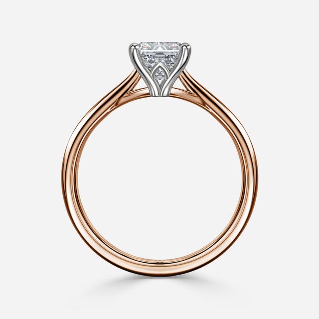 Jessie Tulip Two Tone Rose Gold Solitaire Engagement Ring
