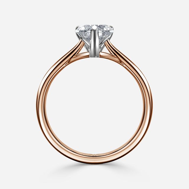Jessie Tulip Two Tone Rose Gold Solitaire Engagement Ring