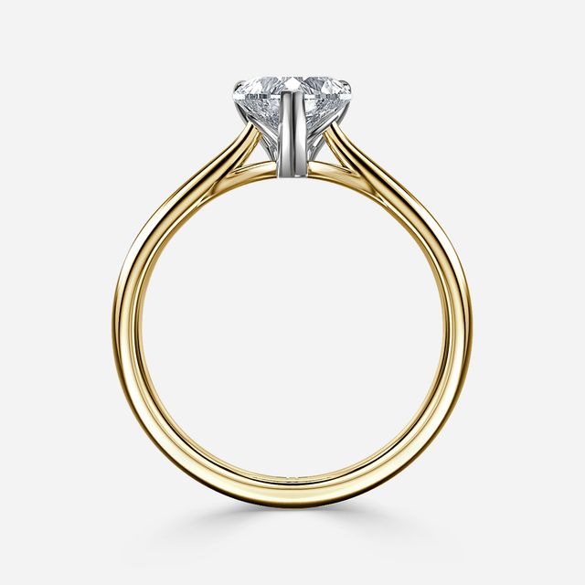Jessie Tulip Two Tone Yellow Gold Solitaire Engagement Ring