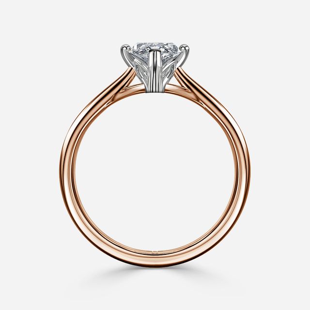 Jessie Tulip Two Tone Rose Gold Solitaire Engagement Ring