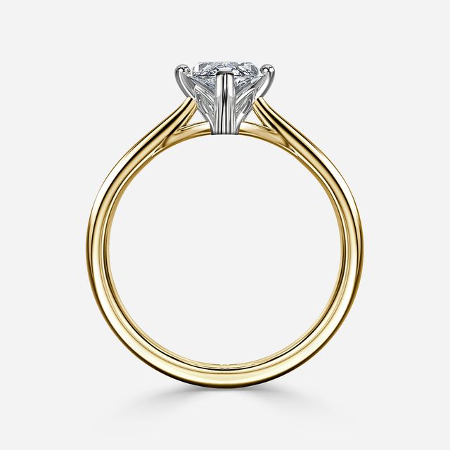Jessie Tulip Two Tone Yellow Gold Solitaire Engagement Ring