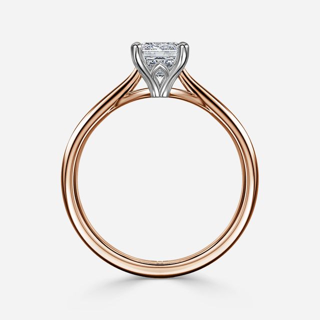 Jessie Tulip Two Tone Rose Gold Solitaire Engagement Ring