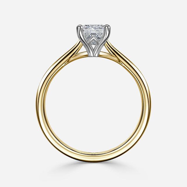 Jessie Tulip Two Tone Yellow Gold Solitaire Engagement Ring