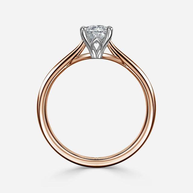 Jessie Tulip Two Tone Rose Gold Solitaire Engagement Ring