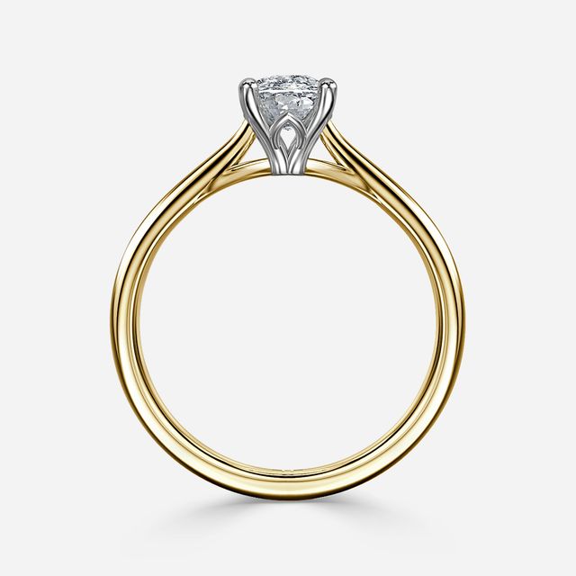 Jessie Tulip Two Tone Yellow Gold Solitaire Engagement Ring