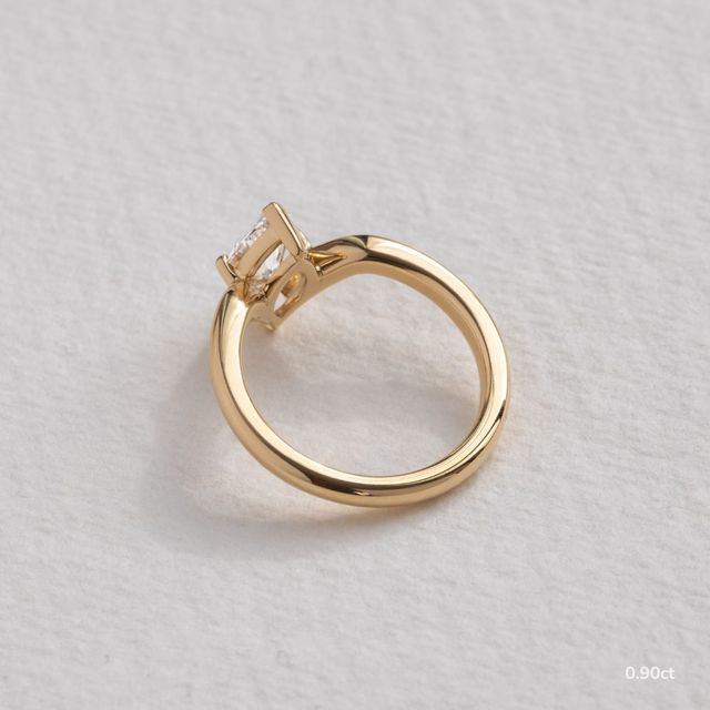 Ferre V Shaped Marquise Yellow Gold Modern Engagement Ring